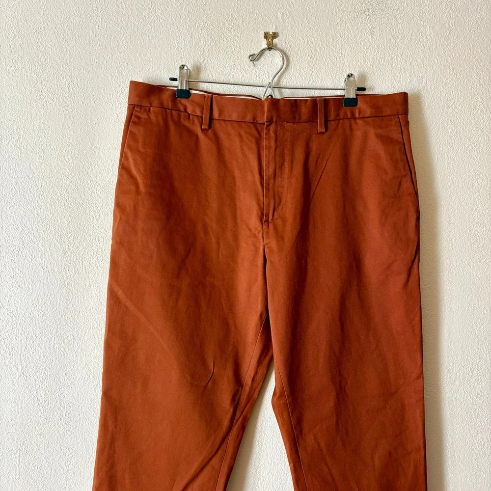 Banana Republic Mason Athletic Tapered Fit Chinos Burnt Sienna Orange 36x30 Mens